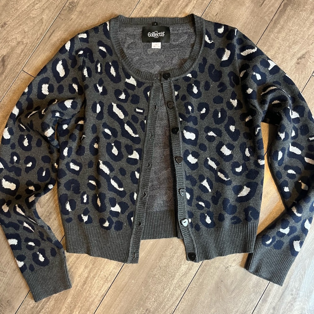 Collectif Charcoal Knit Cardigan